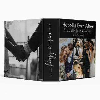 Elegant Love Script Wedding Photo Album 3 Ring Binder