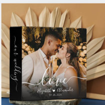 Elegant Love Script Wedding Photo Album Binder