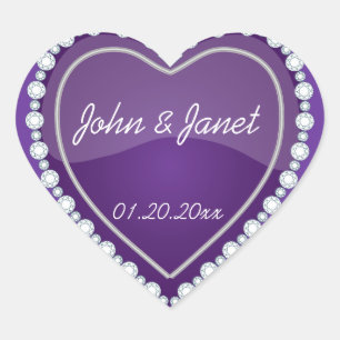 Elegant Love Shiny Purple Heart Heart Sticker