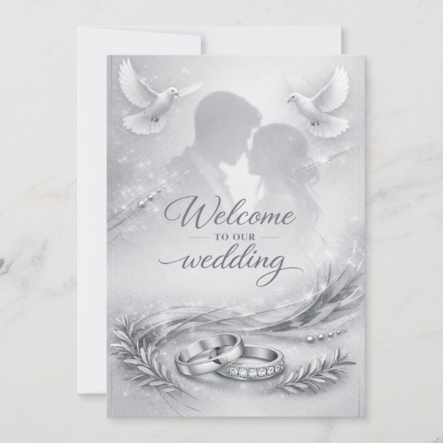 Elegant Love Silhouette Wedding Invitation (Front)