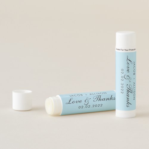 elegant  love & Thanks Blue wedding favor bridal 