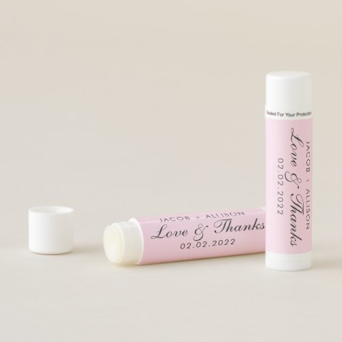 elegant  love & Thanks Blush wedding favor bridal 