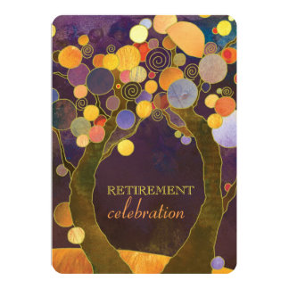Elegant Love Trees Purple Retirement Party Card