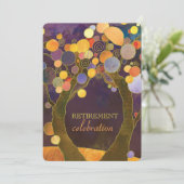 Elegant Love Trees Purple Retirement Party Invitation (Standing Front)