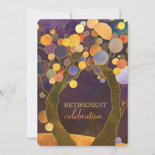 Elegant Love Trees Purple Retirement Party Invitation