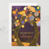 Elegant Love Trees Purple Retirement Party Invitation (Front/Back)