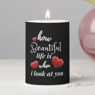 Elegant Love You For Valentine's Day Pillar Candle