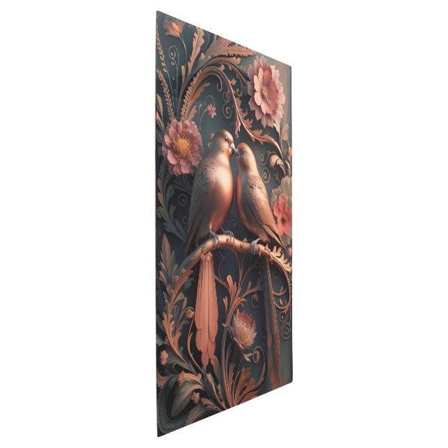 Elegant Lovebirds in Bronze 4K Detailed 3D Digital Metal Print (3/4)