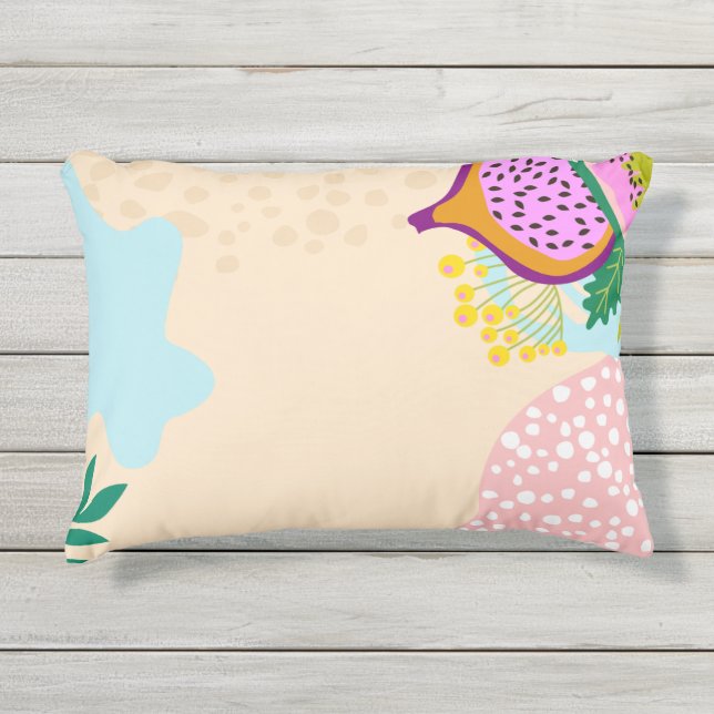 Elegant lovely pattern pink and abstract  outdoor pillow (Front)