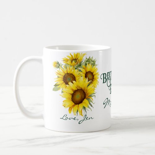 Elegant Lovely Rustic Sunflower Best Mom Ever Coffee Mug
