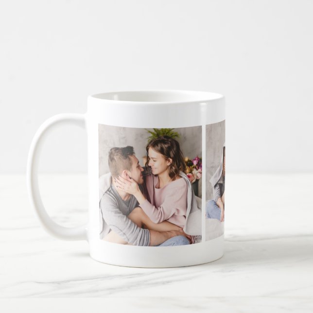 Elegant Loving Couple Photo Collage Mug (Left)