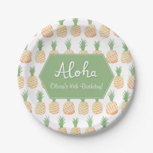 Elegant Luau Pineapple Birthday Party Supplies Paper Plates