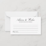 Elegant Lucia Script Wedding Advice & Wishes Card<br><div class="desc">Simple Elegant Black Lucia Script Wedding Advice & Wishes Card - Feel free to edit,  customize and personalize this simple yet beautiful wedding advice and wishes card. Edit options are available.</div>