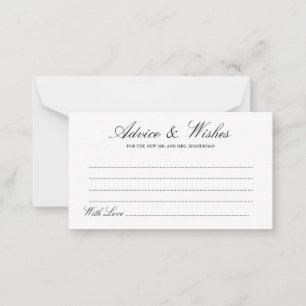 Elegant Lucia Script Wedding Advice & Wishes Card