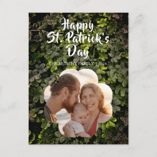 Elegant Lucky Shamrock Photo St. Patrick's Day Holiday Postcard
