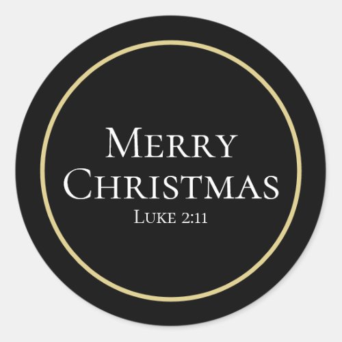 Elegant Luke 211 Black Gold Christmas Classic Round Sticker
