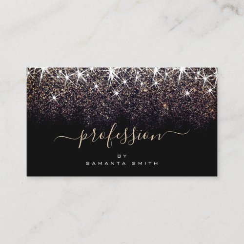 Elegant Luminous Dark Gold Glitter Professional Business Card