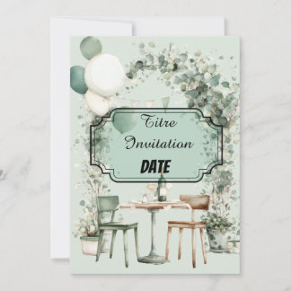 Elegant lush design with editable title and date invitation