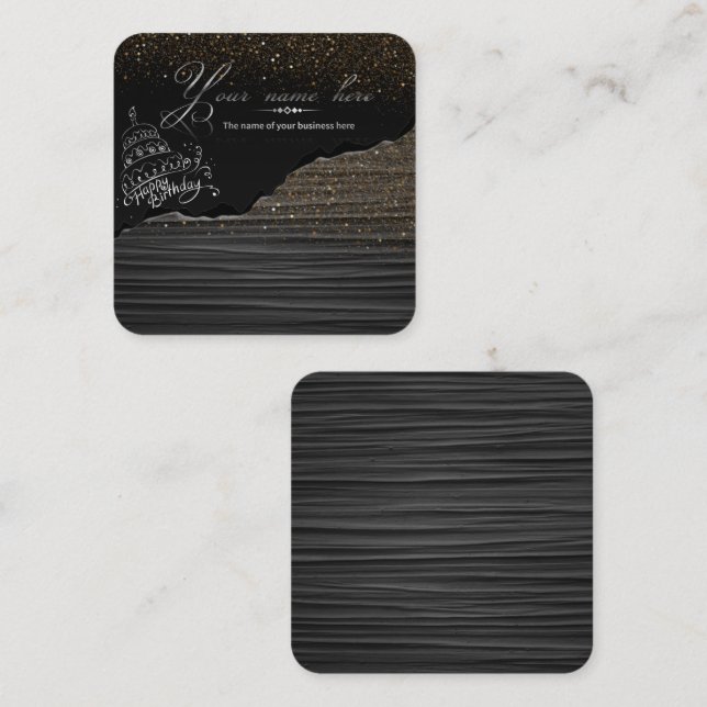 elegant luster wrinkle square business card (Front/Back)