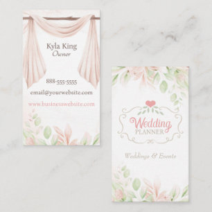 Elegant Lux Draped Curtains Floral Business Card
