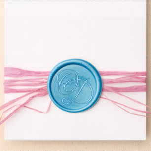 Elegant Lux Monograma Wedding Wax Seal Sticker