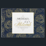 ELEGANT LUX NAVY GOLD ROSE FLORAL BAR BAT MITZVAH GUEST BOOK<br><div class="desc">If you need any further customisation please feel free to message me on yellowfebstudio@gmail.com.</div>