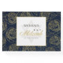 ELEGANT LUX NAVY GOLD ROSE FLORAL BAR BAT MITZVAH GUEST BOOK