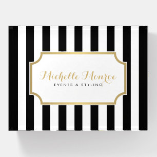 Elegant Luxe Bold Black and White Stripes Paperweight