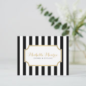 Elegant Luxe Bold Black and White Stripes Postcard (Standing Front)