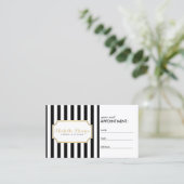 Elegant Luxe Bold Stripes Appointment Card (Standing Front)