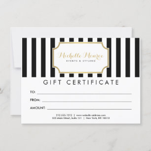 Elegant Luxe Bold Stripes Gift Certificate