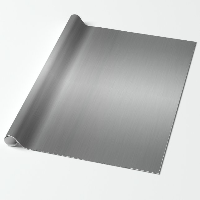 Elegant Luxe Metallic Silver Gray Wrapping Paper (Unrolled)