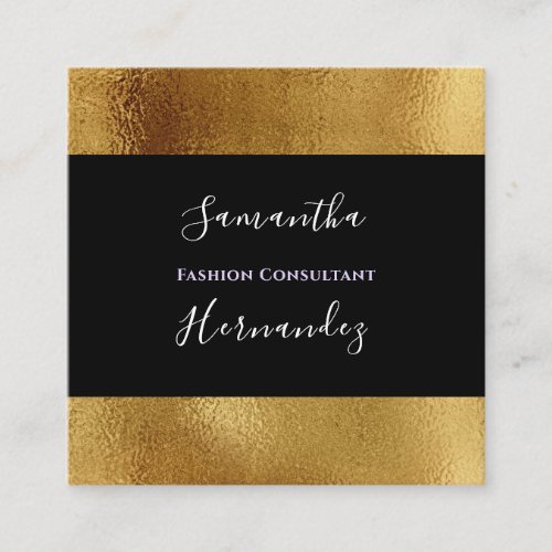 Elegant Luxory Gold QR Code  Square Business Card
