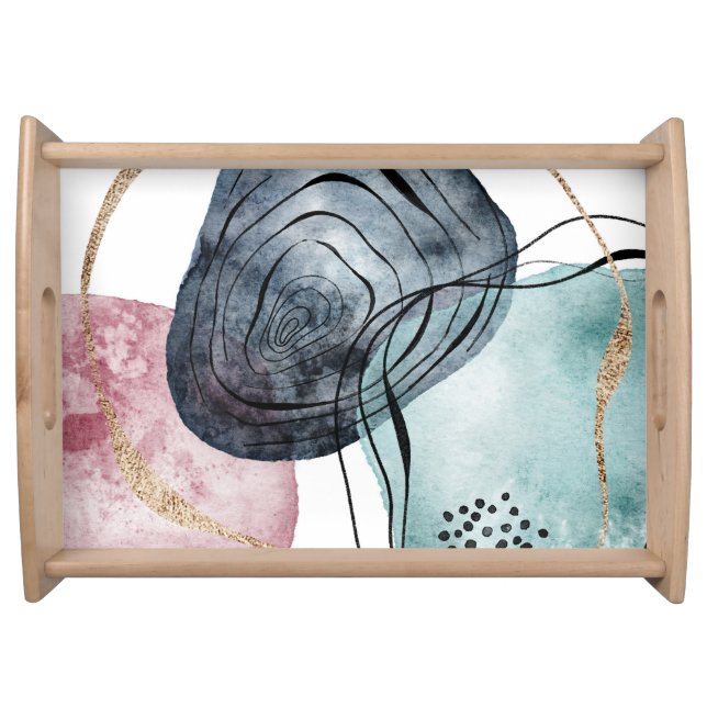 Elegant luxurious abstract boho serving tray (Front)