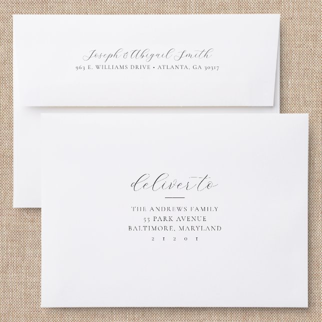 Elegant Luxurious Back Addressed Envelopes (Linen)