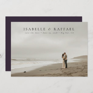 Elegant Luxurious Formal Photo Dark Purple Wedding Save The Date