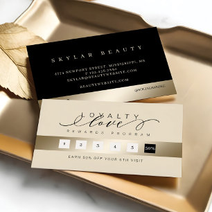 Elegant Luxurious Gold Black Loyalty Love Rewards Card