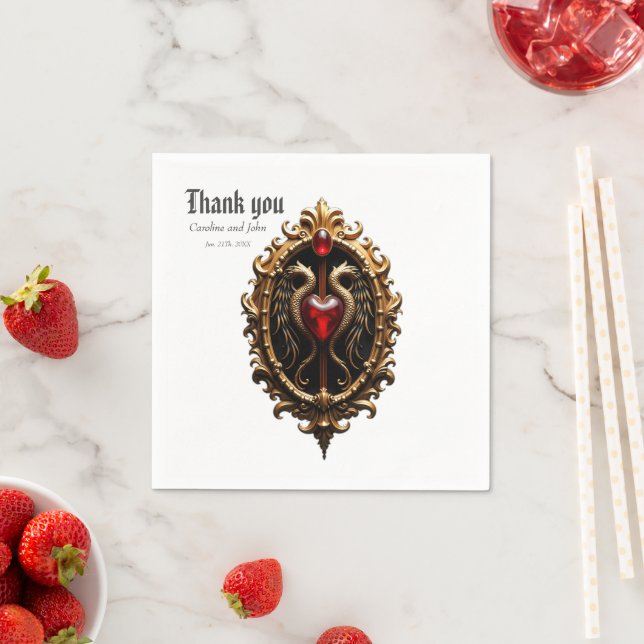 Elegant luxurious heart emblem. napkins (Insitu)