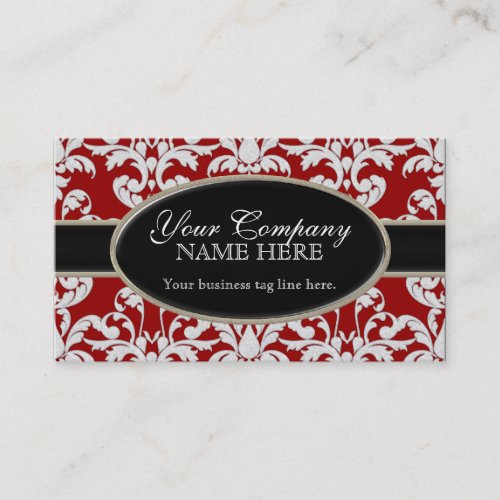 Elegant Luxurious Modern Damask Swirl Floral Style Business Card