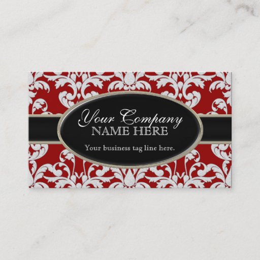 Customizable Elegant Luxurious Modern Damask Swirl Floral Style Business Card