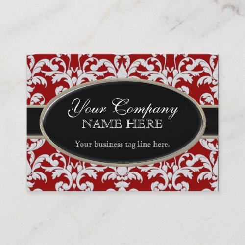 Elegant Luxurious Modern Damask Swirl Floral Style Business Card Template