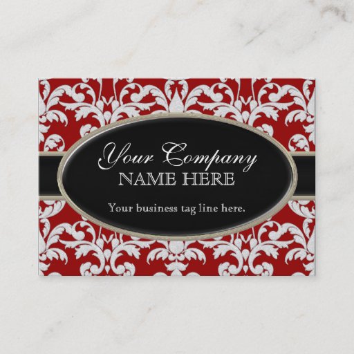 Customizable Elegant Luxurious Modern Damask Swirl Floral Style Business Card Template