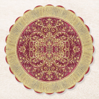 Elegant Luxurious Paper Coasters scalloped shape