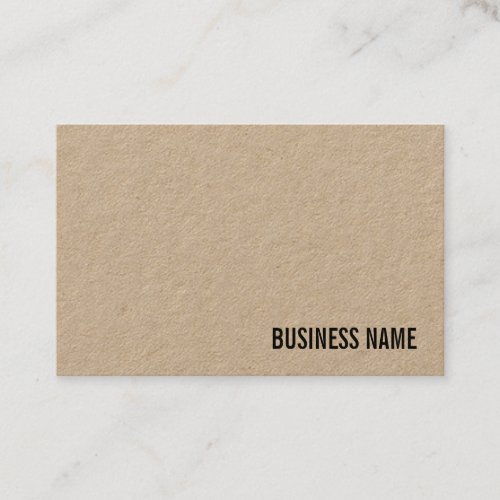 Elegant Luxurious Real Kraft Paper Modern Template Business Card