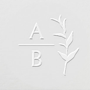 Elegant Luxurious Wedding Monogram Botanical Embosser