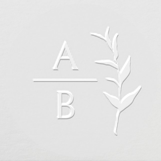 Elegant Luxurious Wedding Monogram Botanical Embosser (Design)