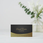 Elegant Luxury Black and Gold Damask Business Card (Standing Front)