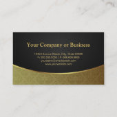 Elegant Luxury Black and Gold Damask Business Card (Back)
