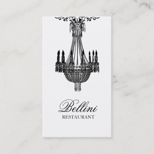 Ornate Chandelier Black Design Business Card Templates