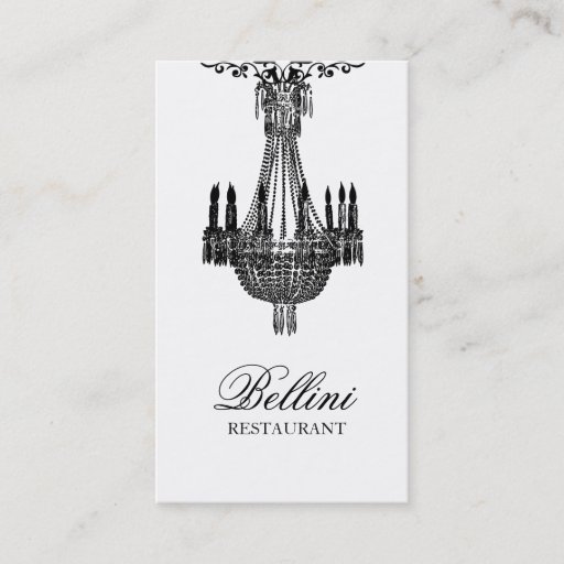 Customizable Ornate Chandelier Black Design Business Card Templates